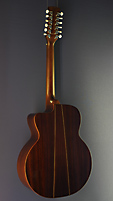 Höfner, 12-saitige Westerngitarre in Jumbo Form mit massiver Fichtendecke und Palisander an Zargen und Boden, mit Cutaway und Fishman Pickup, Rückansicht
