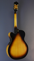 Hofner HCT-SL-E2 archtop jazz-guitar, spruce, maple, cutaway, sunburst, 2 pickups, back view