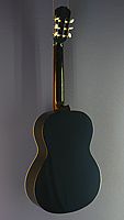 Alhambra black finished classical guitar, spruce, mahogany, back side