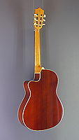 Alhambra Konzertgitarre mit Tonabnehmer, vollmassiv, Zeder, Mahagoni, Cutaway, Fishman-Pickup, Rückseite