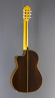 Angel Lopez, electro acoustic guitar spruce, rosewood, cutaway, pickup, narrow sides, back view