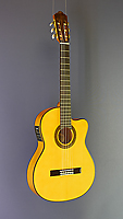 Angel Lopez flamenco guitar with pickup, spruce, cypress, cutaway, narrow sides