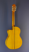Angel Lopez flamenco guitar with pickup, spruce, cypress, cutaway, back view