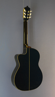 Artesano, Electro Acoustic Classical Guitar cedar, mahogany, black finish, cutaway, pickup, back view