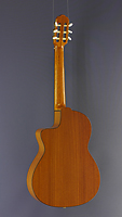 Juan Aguilera, Model nat cut, electro acoustic classical guitar cedar, mahogany, cutaway, pickup, back side