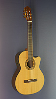Lacuerda, Model 65 P cut, classical guitar with pickup and cutaway, cedar, rosewood, scale 65 cm