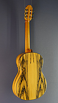 Ricardo Moreno, model C-E, classical guitar spruce or cedar, white ebony, back view