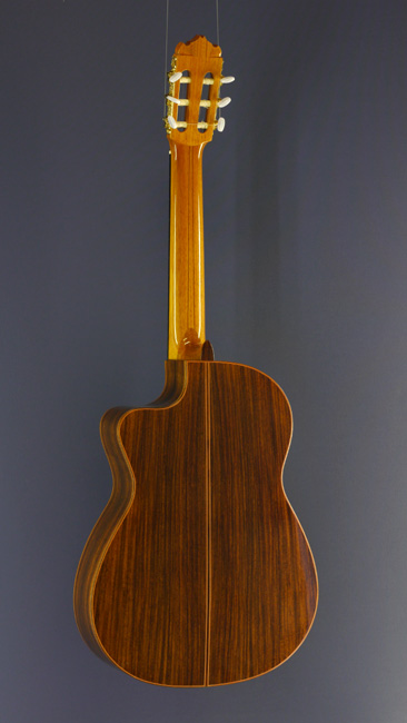 Vicente Sanchis, Model 41 cut classical guitar spruce, rosewood, cutaway, back view