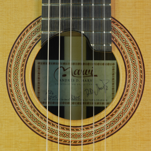 Andrés D. Marvi classical guitar cedar rosewood, 2015, rosette