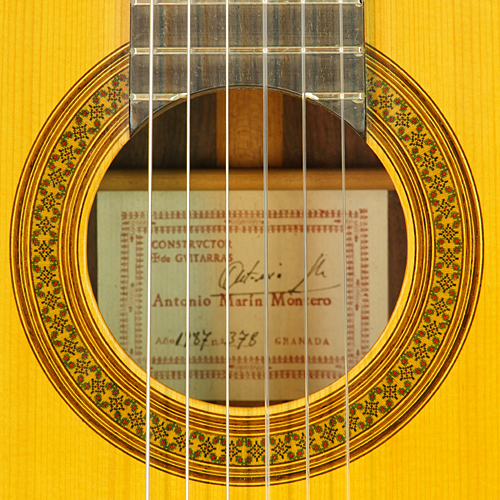 Antonio Marin Montero klassische Gitarre Fichte, Palisander, 1987, Rosette, Schild
