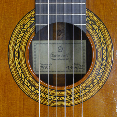 Dieter Hopf classical guitar cedar, rosewood, 1978, rosette, label