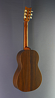 Eugenio Riba, classical guitar with cedar top and rosewood back and sides, short scale 64 cm, year 2016, back view