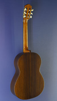 Eugenio Riba, classical guitar with cedar top and rosewood back and sides, scale 65 cm, year 2021, back view