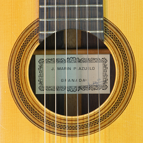 José Marin Plazuelo klassische Gitarre Fichte, Palisander, Mensur 65 cm, Baujahr 1990, Rosette, Schild