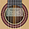 Classical guitar built by German guitar maker Sascha Nowak with double top cedar and back and sides made of Madagascar rosewood, year 2020, rosette and label