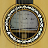 Rosette and label of guitar built by German guitar maker Sören Lischke in 2017  after guitar "Ella" (1860) with spruce top and rosewood back and sides