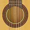 Rosette and label of guitar built after Antonio de Torres by German guitar maker Sören Lischke in 2015 with spruce top and cypress back and sides
