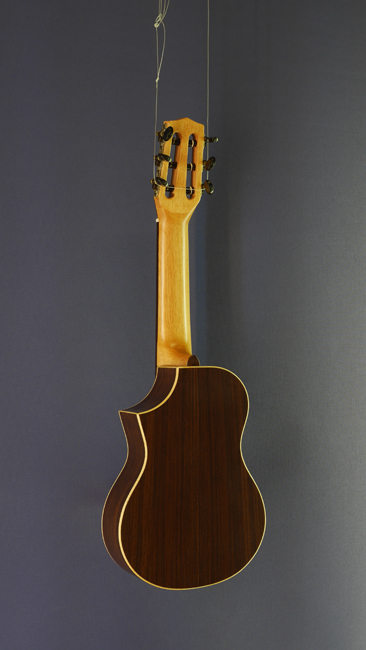 Stefano Robol Guitarlele cedar rosewood, cutaway, scale 43.3 cm, back view
