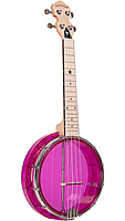 Gold Tone Konzert-Ukulele-Banjo aus Acryl,transparent pink
