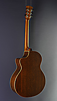 Faith Legacy Neptune electro acoustic guitar in Mini Jumbo shape with solid torified Sitka spruce top and back and sides made of mahogany with cutaway and Flex T-Blend pickup, back view