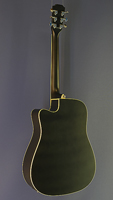 James Neligan EZRA steel-string guitar Dreadnought form, cedar, mahogany, cutaway, pickup, back view