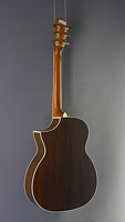 Samick SGW steel-string guitar, OM form, cutaway, pickup, sunburst finish, back view
