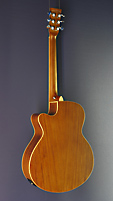 Tanglewood Union Super Folk, satin finished acoustic guitar with pickup, Folk shape with solid mahogany top and mahogany on back and sides, with cutaway, back view