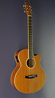 Tanglewood Union Super Folk, satin finished acoustic guitar with pickup, Folk shape with solid mahogany top and mahogany on back and sides, with cutaway
