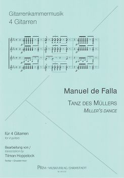 Falla, Manuel de: Tanz des Müllers, Miller`s Dance für 4 Gitarren, Noten