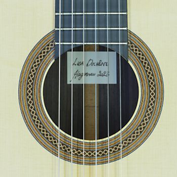 Lisa Duchêne, Meistergitarre Fichte, Palisander, Mensur 65 cm, Baujahr 2023, Roselle, Schild