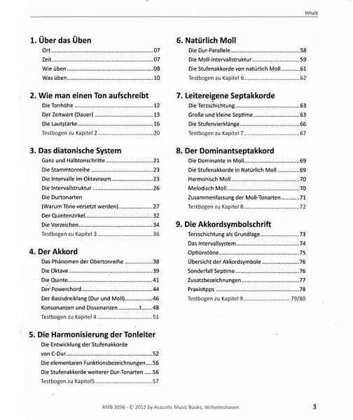 Meffert, Wolfgang: Finally understanding harmony Volume 1, introduction to music theory (not only) for guitarists (Text: German), Content