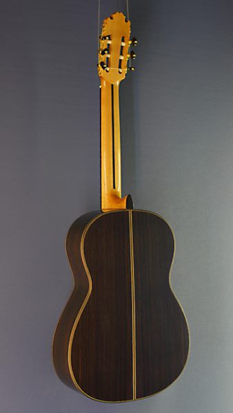 Ricardo Moreno, Tarrega 63 cedar, 63 cm short scale, all-solid guitar made of cedar and rosewood, Spanish classical guitar , back view