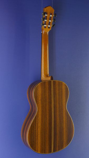 Sascha Nowak Meistergitarre,  Double Top Zeder, Madagaskar Palisander, Mensur 65 cm, Baujahr 2020, Konzertgitarre, Rückseite